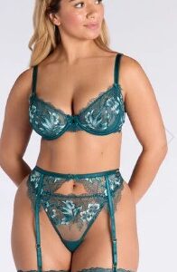 embroidered balconette lingerie set